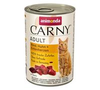 Animonda Carny Adult Bœuf, Poulet & Cœurs de Canard 400gx6