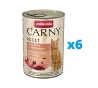 Animonda Cat Carny Adult Poulet, Dinde et Cœurs de canard 400 g