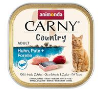 animonda Carny Adult Country Nourriture Humide pour Chat dans Un Bol Pratique avec Poulet, Dinde + Truite, 32 x 100 g