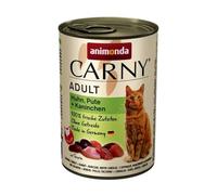 animonda Carny Adult Nourriture pour Chat Nourriture Humide pour Chat Adulte, Poulet, Dinde + Lapin 6 x 400 g