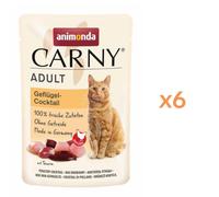 ANIMONDA Carny Adult Pouch Cocktail de volaille nourriture humide pour chats 6x85g