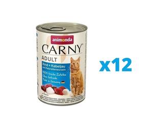 ANIMONDA Carny Combinaison bœuf et morue avec racine de persil 12 x 400 g