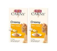 Animonda Carny Creamy Adult Poulet + taurine | 12 x 15 g de collation pour chat | Snack crémeux sans céréales ni sucre | Avec 1 sachet de saumon gratuit