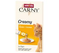 ANIMONDA Carny Creamy au poulet et à la taurine Friandise crémeuse pour chats 6x15 g