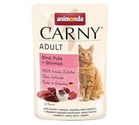 Animonda Carny Nourriture Humide pour Chat au bœuf, Dinde + crevettes (12 x 85 g) - Nourriture Humide pour Chats Adultes - avec ingrédients charnus Frais - Sachets Pratiques