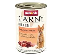 Carny Nourriture Humide pour Chatons au Poulet et à la Dinde (12 x 400 g) - Nourriture Humide pour Chatons sans céréales ni Sucre - pour Chatons en Croissance jusqu'à 1 an - avec ingrédients Frais