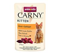 animonda Carny Pouch Nourriture Humide pour Chatons jusqu'à 1 an Bœuf + volaille 12 x 85 g