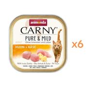 ANIMONDA Carny Pure & Mild Poulet et fromage nourriture humide pour chats 6x100g