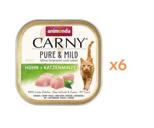 ANIMONDA Carny Pure & Mild Poulet et menthe à chat nourriture humide pour chats 6x100g
