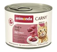 Animonda Carny Adulte – Conserve de bœuf et cœur – 6 x 200 g