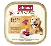animonda Grancarno Nourriture Humide pour Chien Adulte avec bœuf, oie + Citrouille (22 x 150 g), sans céréales, sans Sucre, pour Chiens Adultes, avec ingrédients charnus Frais