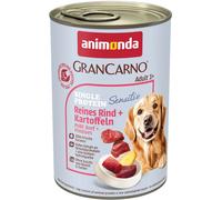 Nourriture pour chien GranCarno Sensitiv Adult d’animonda, nourriture humide pour chien adulte, pur bœuf + pomme de terre, 6 x 400 g