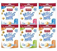 animonda Milkies Snack pour Chat avec Lait - Snack au Lait Selection Multipack (6 x 120 g), Coussin croustillant sans céréales, pour Chats Adultes