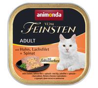 Animonda Vom Feinsten Adulte Gourmetkern avec Poulet, Filet de Saumon & Épinards 100gx32