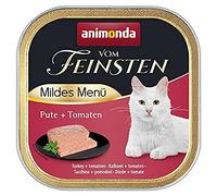 animonda vom Feinsten Menu Doux Dinde + tomates (32 x 100 g), Nourriture pour Chat sans céréales Humide sans Sucre, Facile à digérer avec Viande de Dinde