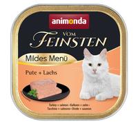 ANIMONDA Vom Feinsten Mild Menue Dinde et Saumon pâté pour chats 100g