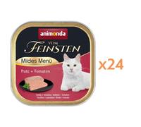 ANIMONDA Vom Feinsten Mild Menue Dinde et tomates, pâté pour chats 24 x 100 g