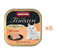 ANIMONDA Vom Feinsten Mild Menue Dinde et Saumon pâté pour chats 100 g