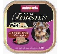 ANIMONDA Vom Feinsten Mini Junior Pâtée au poulet, gibier et canneberges pour chiots de petites races 100g