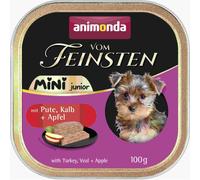 ANIMONDA Vom Feinsten Mini Junior Nourriture humide pour chiens de petites races au dinde, veau et pomme 100 g
