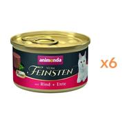 animonda vom Feinsten Mousse - Nourriture Humide pour Chat Adulte - sans Sucre - avec bœuf et Canard - 12 x 85 cm