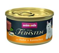 animonda vom Feinsten Mousse - Nourriture Humide pour Chat Adulte - sans Sucre - avec Poulet et Lapin - 12 x 85 cm