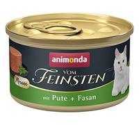 animonda vom Feinsten Mousse - Nourriture Humide pour Chat Adulte - sans Sucre - avec Dinde et Faisan - 12 x 85 cm