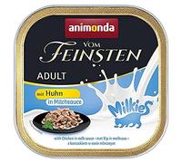 Animonda vom Feinsten - Nourriture Humide pour Chat - Milkies - Poulet dans Une Sauce au Lait (32 x 100 g) - sans céréales - sans Sucre - avec ingrédients Frais et charnus