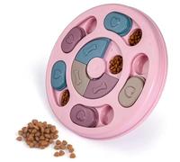 ANIMOOD - Gamelle Interactive pour Chiens & Chats - Bol Anti-Glouton pour Croquettes - Puzzle Alimentaire pour Alimentation Lente - Facile à Nettoyer - Rose