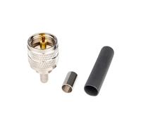 Anina Lot de 6 connecteurs à sertir UHF mâles pour RG8X, LMR240, KMR240, 4D-FB Câble coaxial UHF J-4 PL259 avec broche pré-fixe et thermorétractable étanche pour antenne radio Ham CB