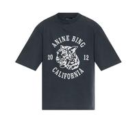 Anine Bing - Avi Tee Collegiate Leopard - Femme - Tops - Gris - Taille: 40 FR