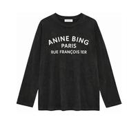 Anine Bing, Femme, Sweatshirts et sweats à capuche, Noir, Taille: 36 FR Ivan Long Sleeve Paris Stencil