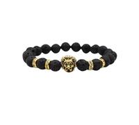 aninu Bracelet Lion & GPS Live Tracking + application - Bracelets de couple pour homme et femme - Bracelet d'amitié comme cadeau pour homme et ami - Bracelet de perles (or lave)