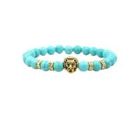 aninu Bracelet Lion & GPS Live Tracking + application - Bracelets de couple pour homme et femme - Bracelet d'amitié comme cadeau pour hommes et amis - Bracelet de perles (turquoise doré)