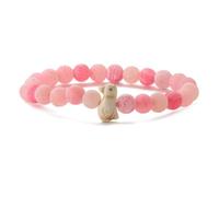 aninu Bracelet Pingouin 2.0 avec App Suivi - Adoption Symbolique Pingouin Antarctique, Pierre Naturelle Élastique Bracelet Amitié Couple Distance Porte-Bonheur Cadeau Femme Homme Enfant