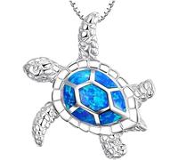 aninu Collier avec tortue en argent 925 et suivi GPS Live - Chaîne en argent avec pendentif tortue - Cadeau pour filles, femmes et femmes