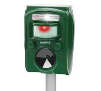 ANIREPUR Répulsif à ultrasons solaire alimenté animal dissuasif pour jardin, pigeons, oiseaux, chiens, chats, souris, renards, 5 modes réglables