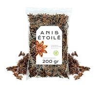 Anis Étoilé Entier 200g - Badiane Entière Séchée Naturelle - Idéal pour Infusions, Cuisine, Pâtisserie et Liqueurs - Thé en Vrac