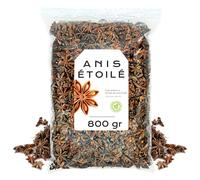 Anis Étoilé Entier 800g - Badiane Entière Séchée Naturelle - Idéal pour Infusions, Cuisine, Pâtisserie et Liqueurs - Thé en Vrac