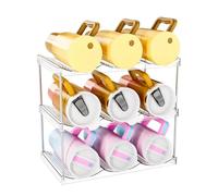 ANIS·KEAAR Organiseur de bouteille d'eau empilable à 3 niveaux - Compartiments plus grands pour gobelets Stanley/Yeti de 1,2 l - Support de rangement transparent et casier à vin, organisateur de