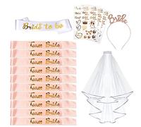 AniSqui 16PCS Evjf Accessoire Futur Mariee, Bride to Be, Team Bride, Déguisement Evjf