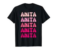 Anita First Name Minimalist Design T-Shirt Graphique avec Valeur, Homme, Noir, S