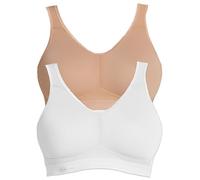 Anita - Lot de 2 Soutien-Gorge de Sport Light & Firm 5521 - Femme - Deep Sand - Blanc - 90A