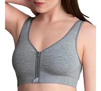 Anita Lynn Mastectomy Front-Close Wire-Free Bra, S, Grey Melange