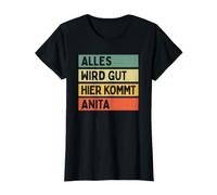 Anita Prénom rétro Vintage avec Inscription « Alles Wird Gut Hier Kommt » T-Shirt