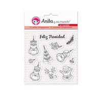 Anita y Su Mundo 37010339 Collection de Noël Tampons en silicone pour scrapbooking Multicolore 16,7 x 12 cm Lot de 11