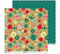 Anita y su mundo 37018863 Lot de 5 papiers Scrapbooking, imprimés double face, boules de Noël et houx, 30,5 x 30,5 cm, collection de Noël magique