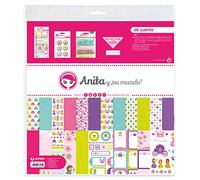 Anita y Su Mundo Colección de Cuento Kit de Scrapbooking, 13 papiers imprimés, Autocollants, Assiettes, Paillettes, Pastel, Ruban washi, Multicolore, 30,5 x 30,5 cm