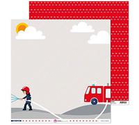 Anita y Su Mundo Colección Sobre Ruedas Papiers de Scrapbooking, Pompiers, 30,5 x 30,5 cm