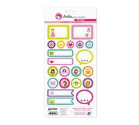Anita y Su Mundo Collection de conte de feuilles d'autocollants, 21 motifs par feuille, papier, multicolore, 15 x 32 cm
